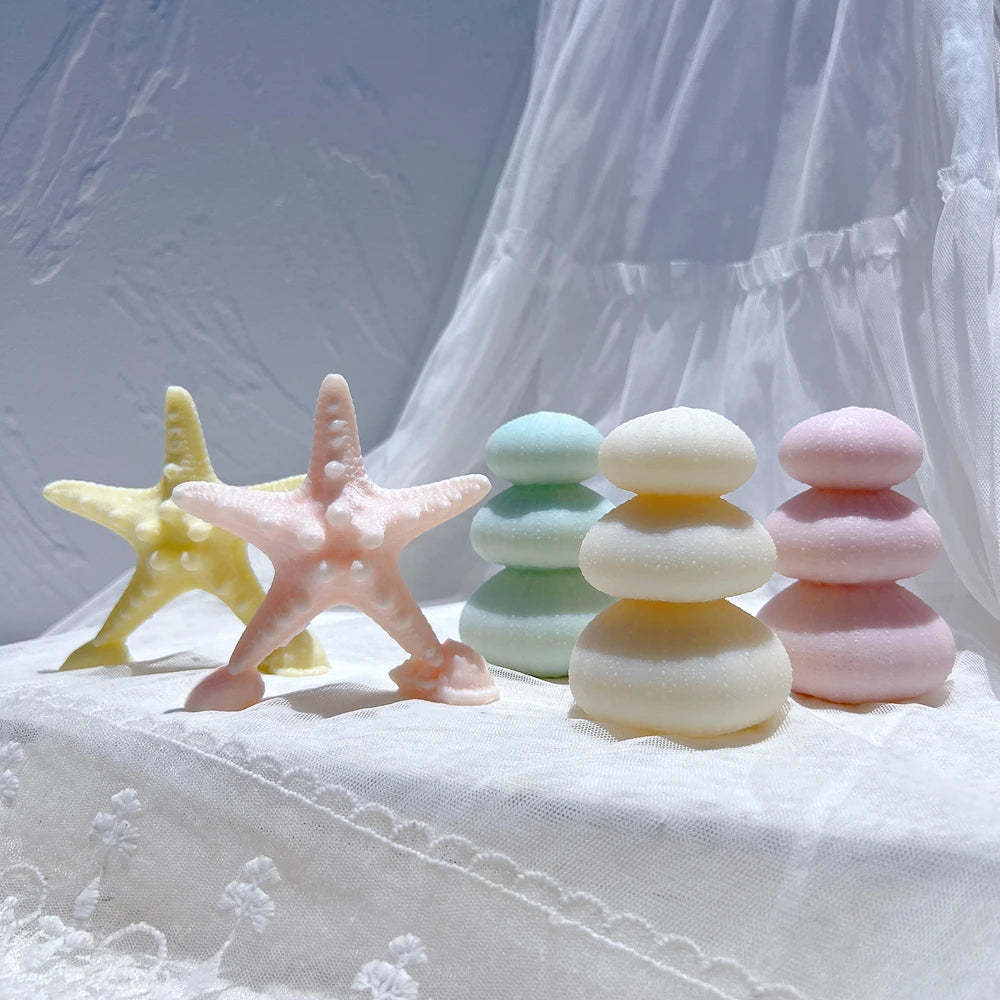 Starfish & Seashells Silicone Candle Mold – Coastal Theme Wax Mold