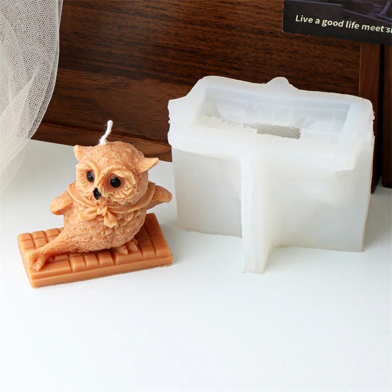 3D Owl Silicone Candle Mold