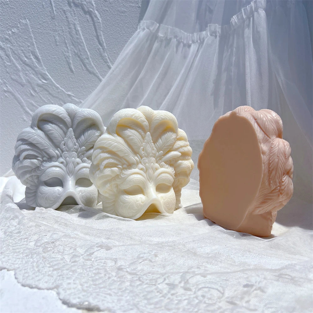 Mardi Gras Masks Candle Silicone Mold
