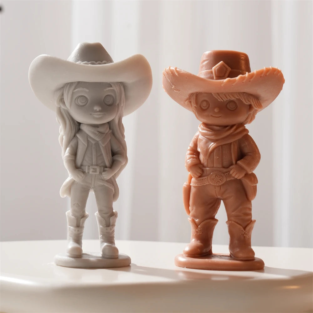 Cowboy & Cowgirl Silicone Candle Mold