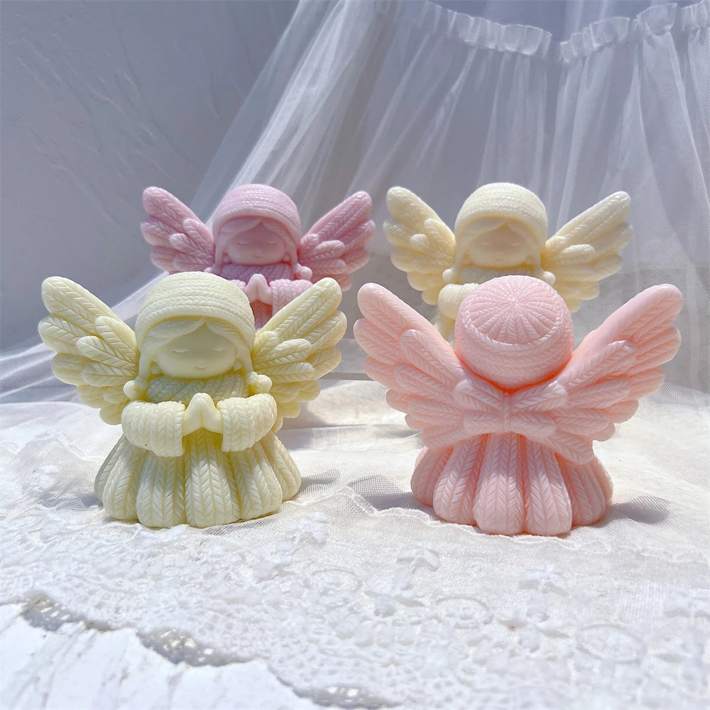 Knitted Prayer Angel Candle Silicone Mold