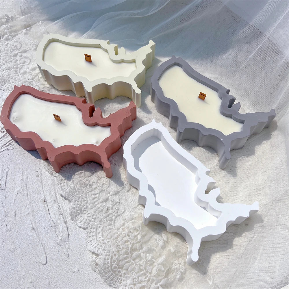 Map Candle Holder Silicone Mold