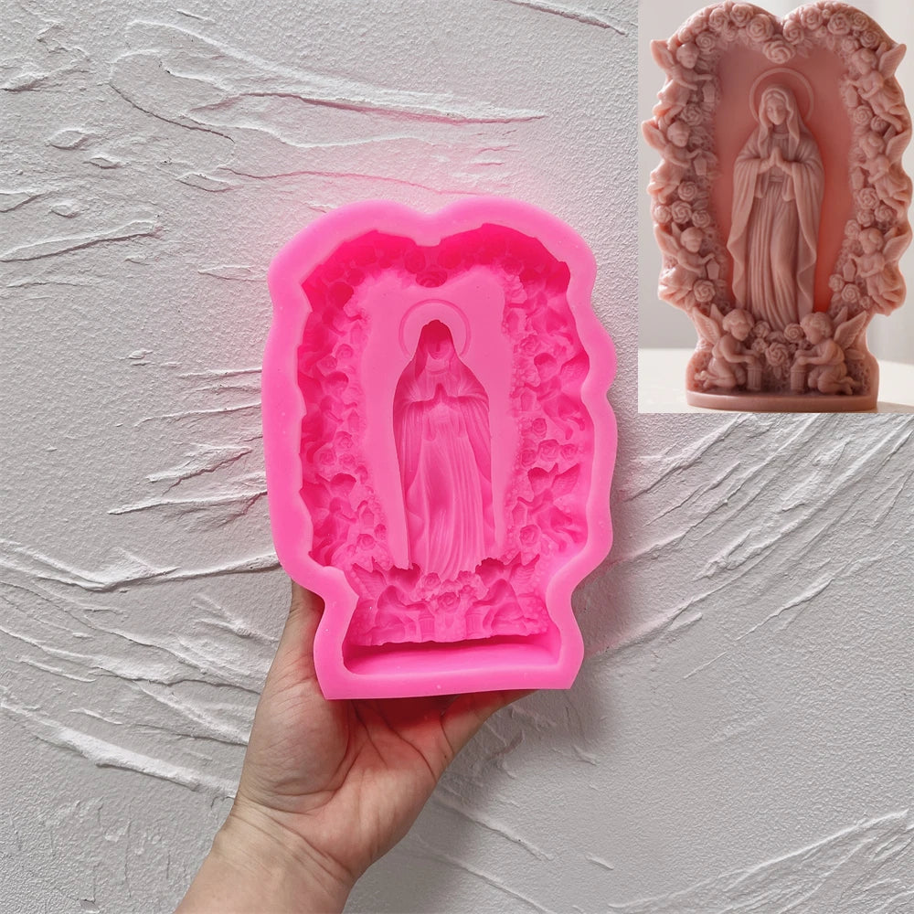 Virgin Mary Sculpture Silicone Candle Mold
