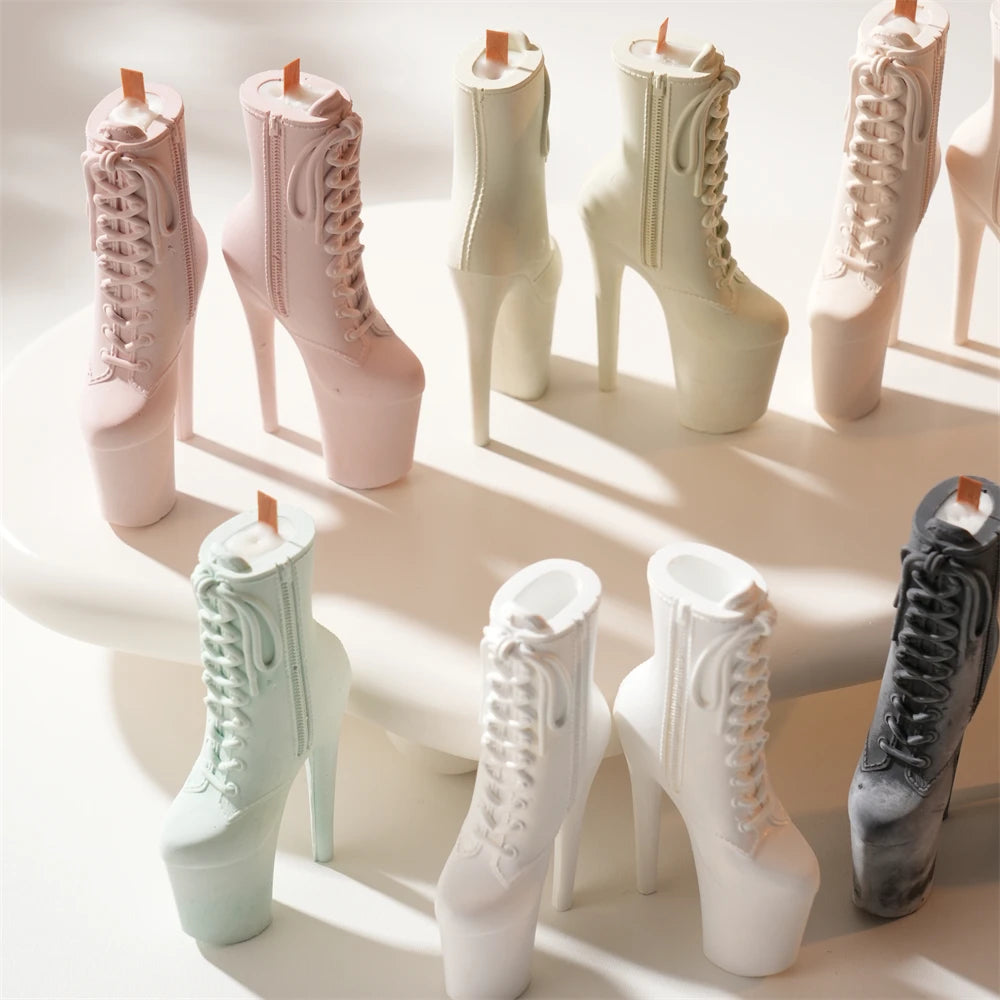 High Heel Boot Concrete Candle Vessel Silicone Mold