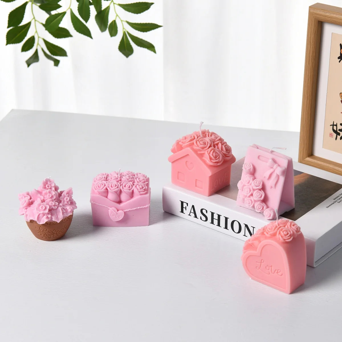 DIY Rose Flower Love Candle Mold