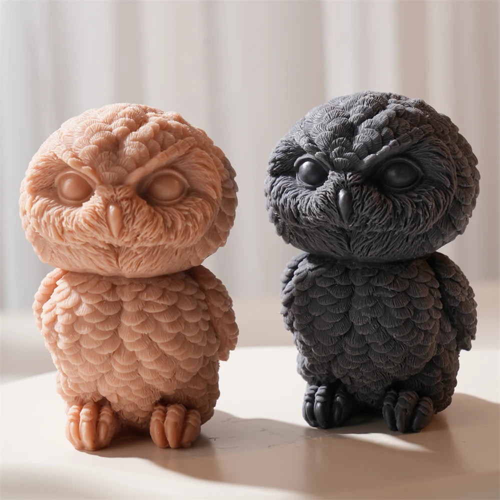3D Cute Owl Silicone Candle Mold