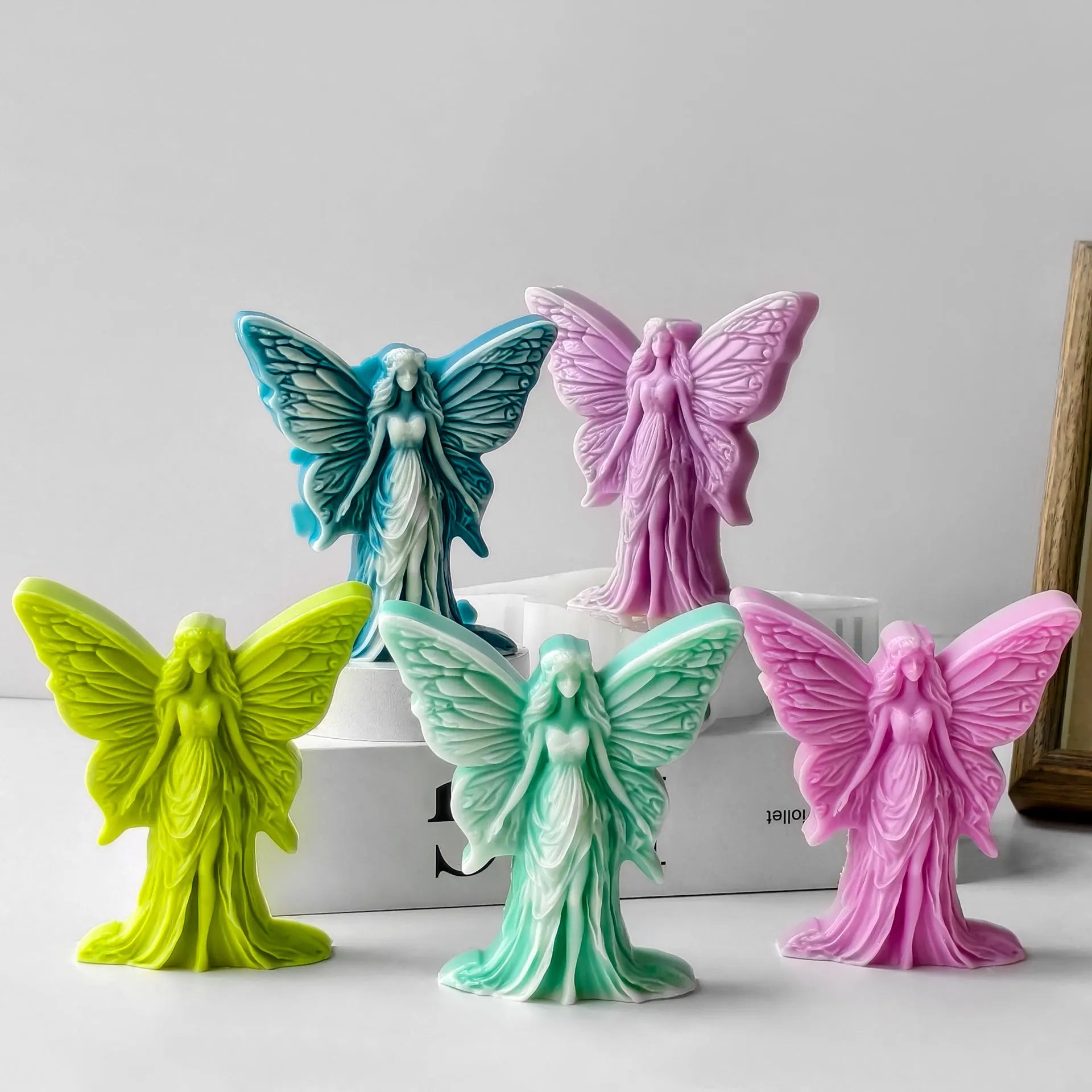 DIY Butterfly & Flower Fairy Design Scented Candle Silicone Mold