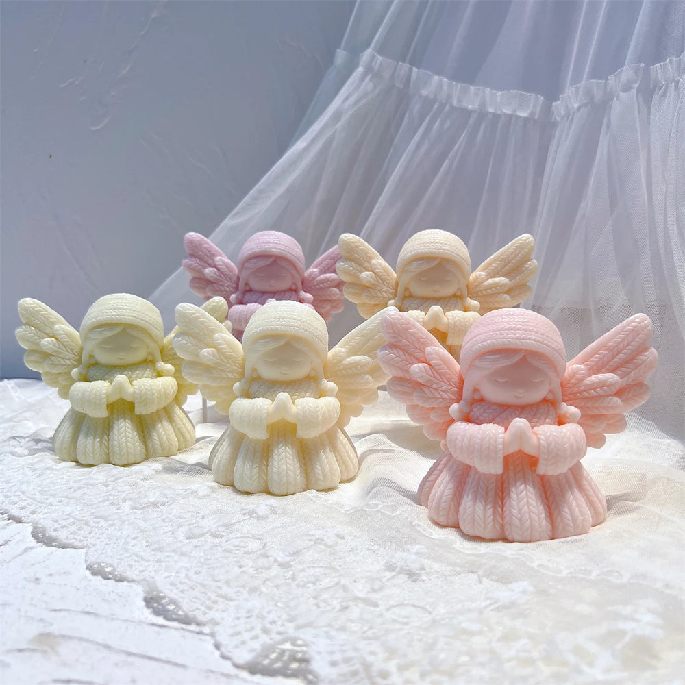 Knitted Prayer Angel Candle Silicone Mold