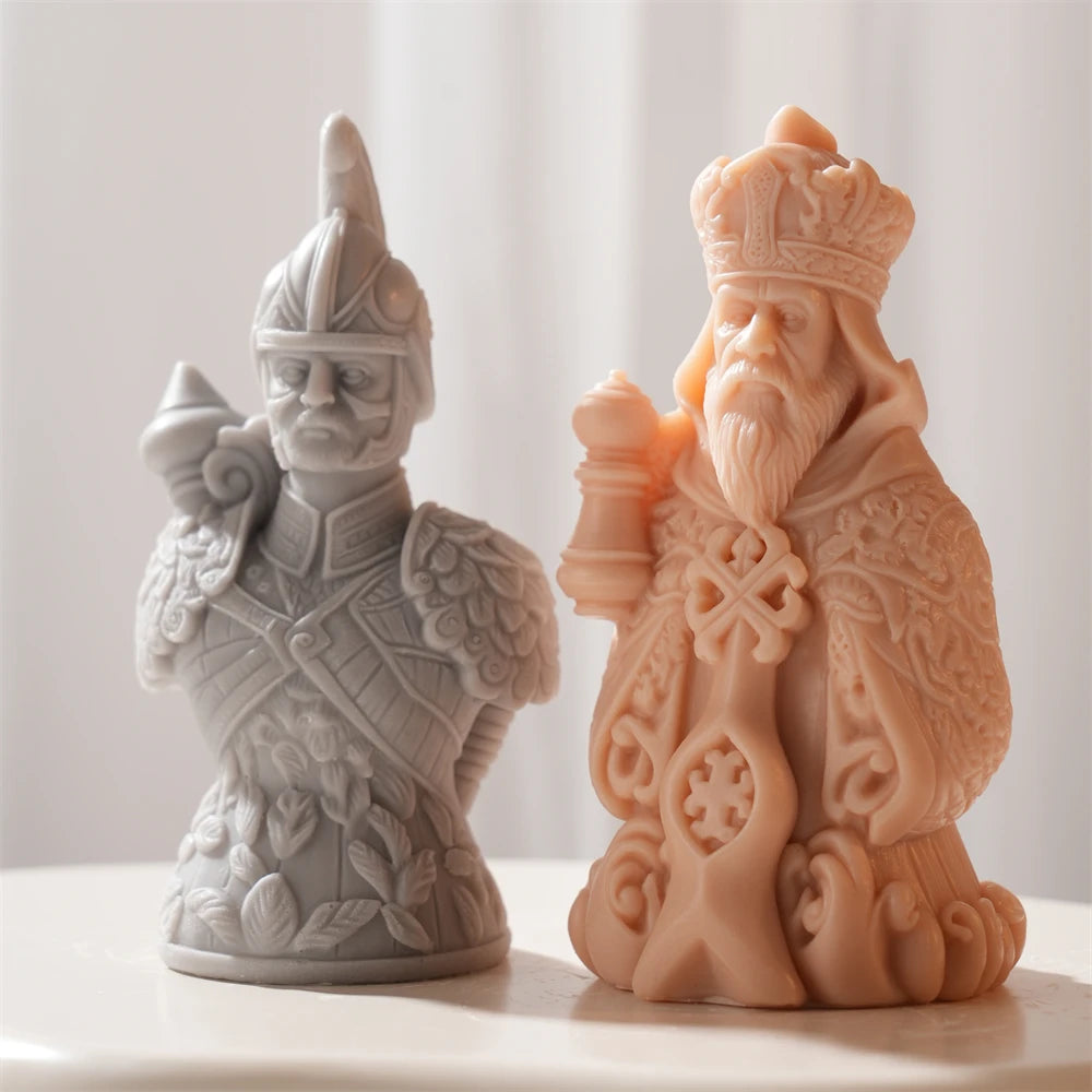 3D Chess Piece Silicone Candle Molds