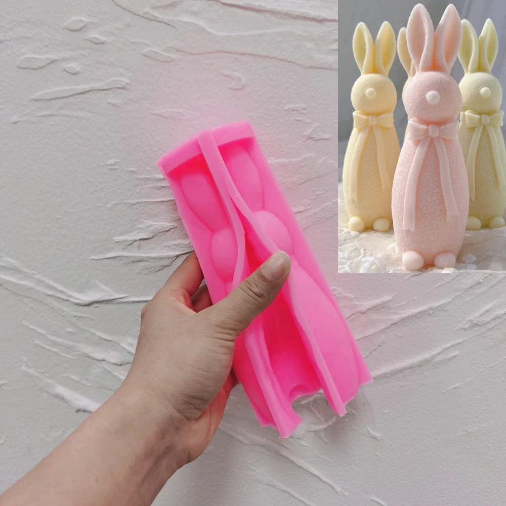 Flocked Rabbit Silicone Candle Molds