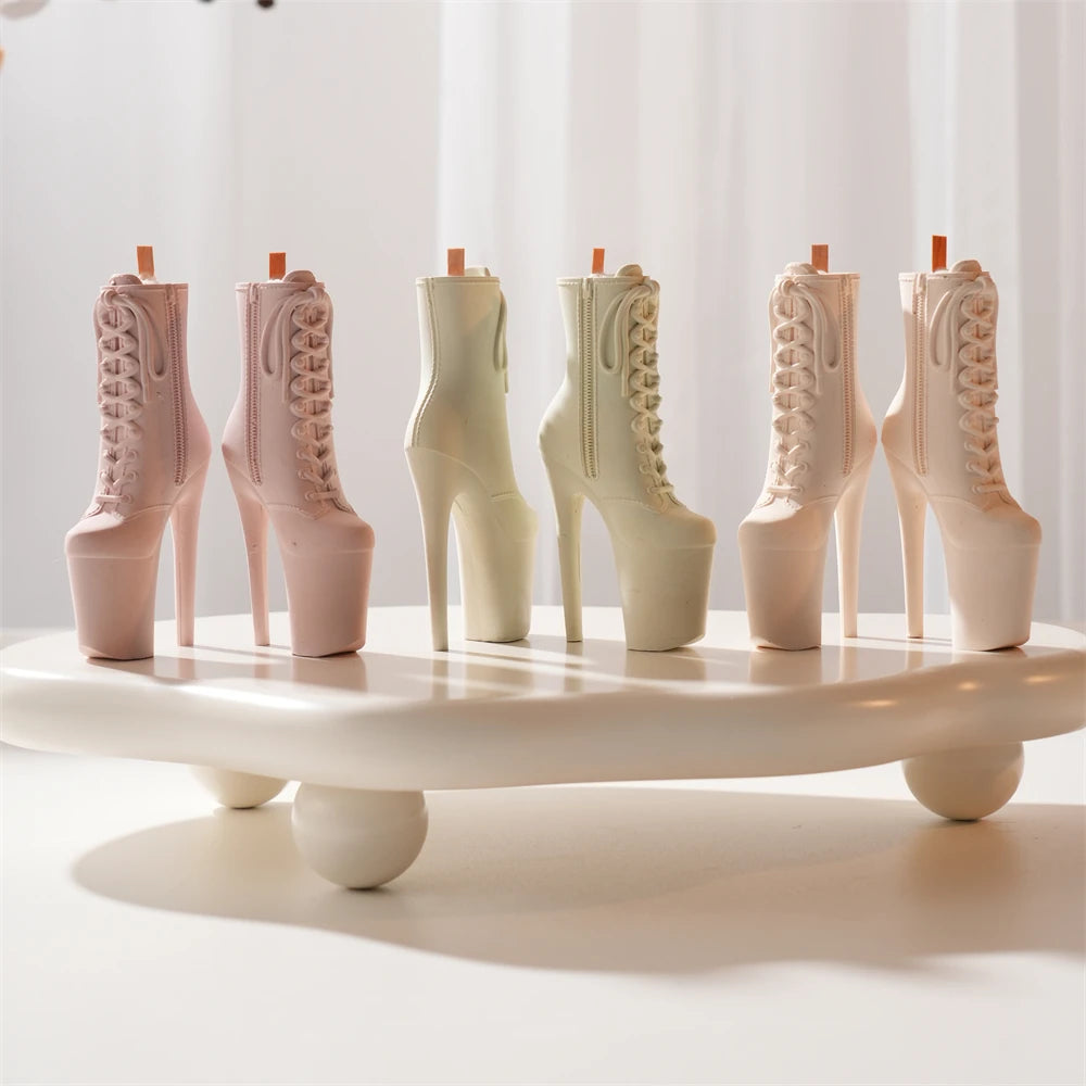 High Heel Boot Concrete Candle Vessel Silicone Mold