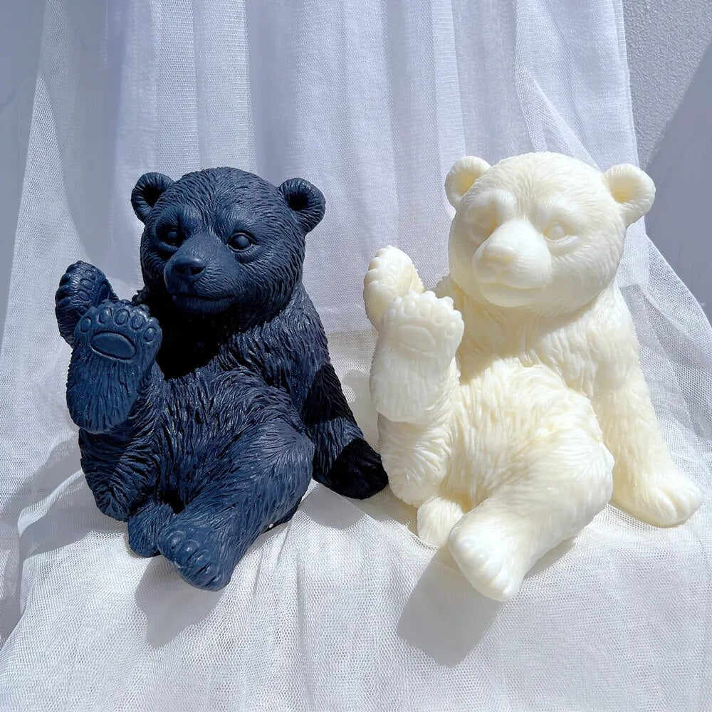 Cute White Bear Candle Silicone Mold