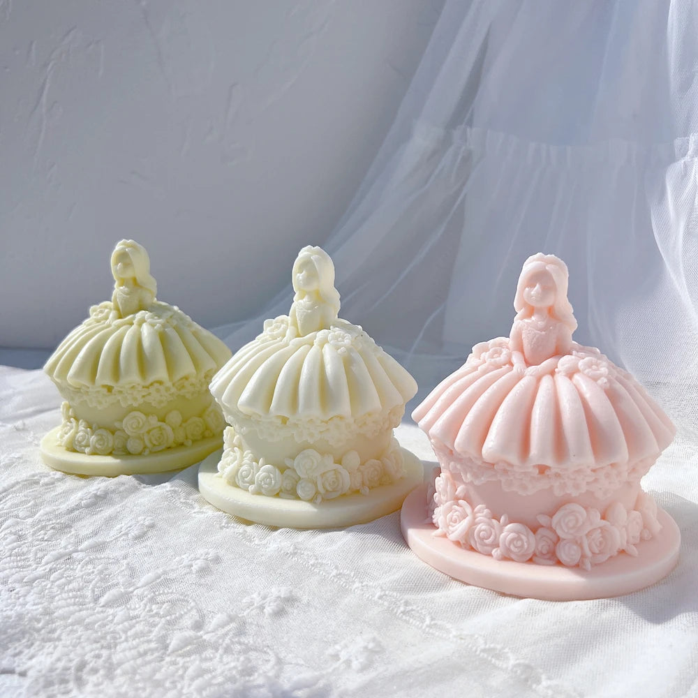 Princess Wedding Dress Cake Shape Candle Mold