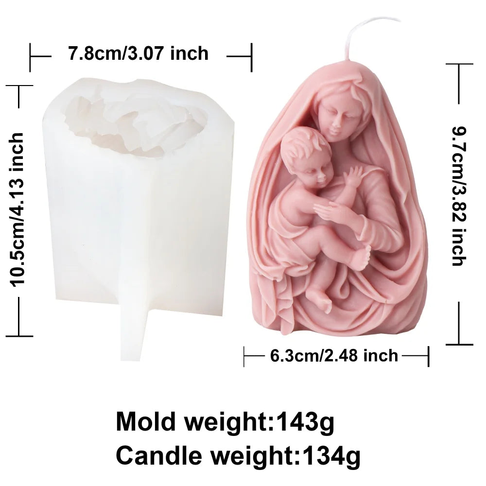 Madonna and Child Silicone Candle Mold