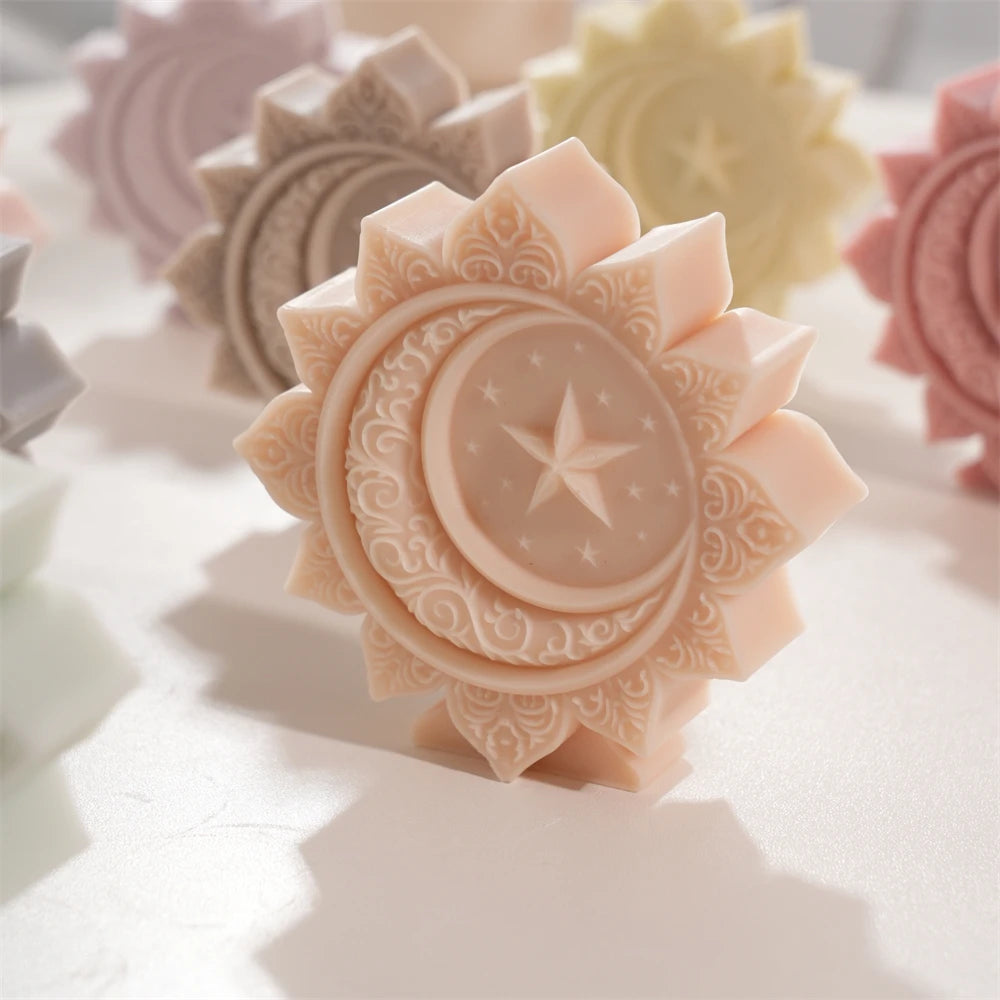 Flower Moon Ramadan Kareem Candle Silicone Mold DIY