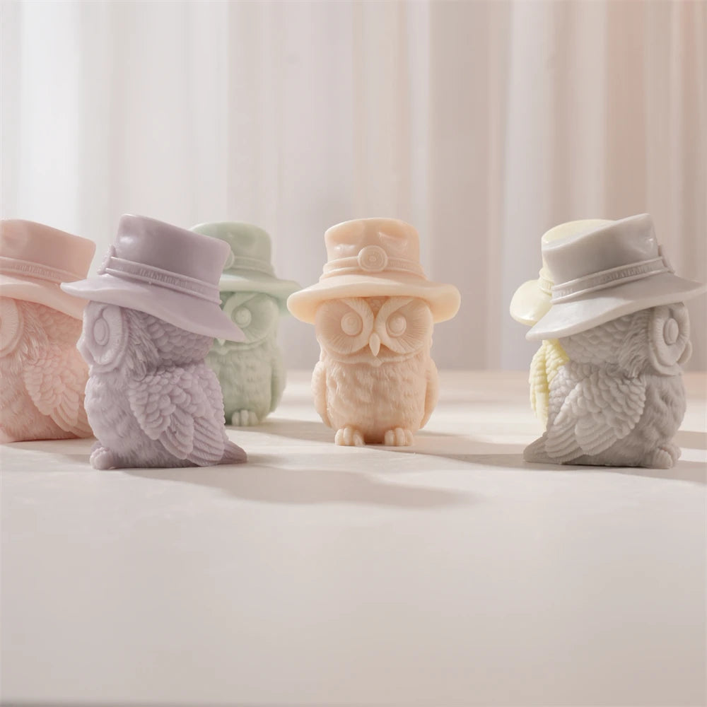 Hat Owl Candle Silicone Mold for DIY Crafts