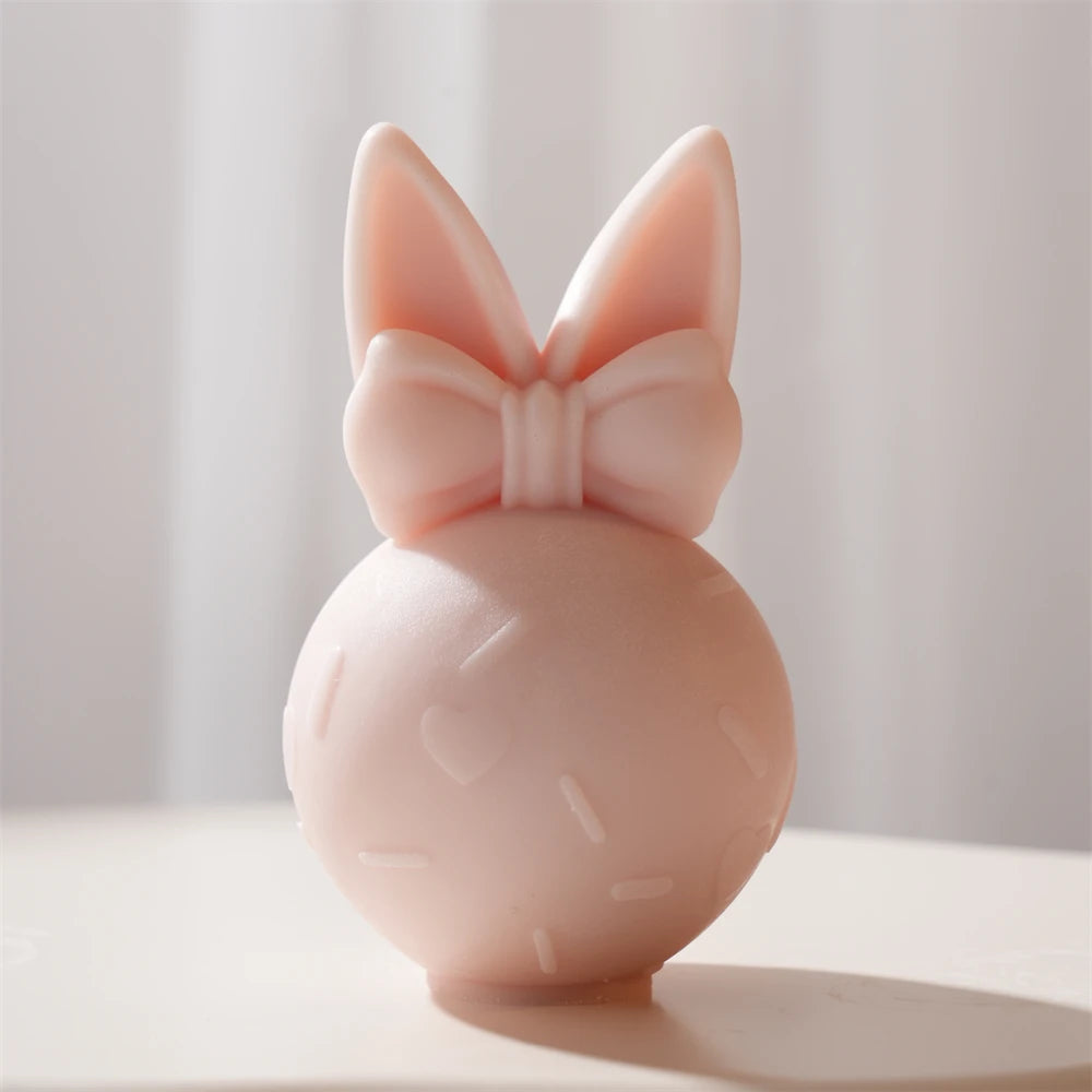 3D Bowknot Bunny Silicone Candle Mold