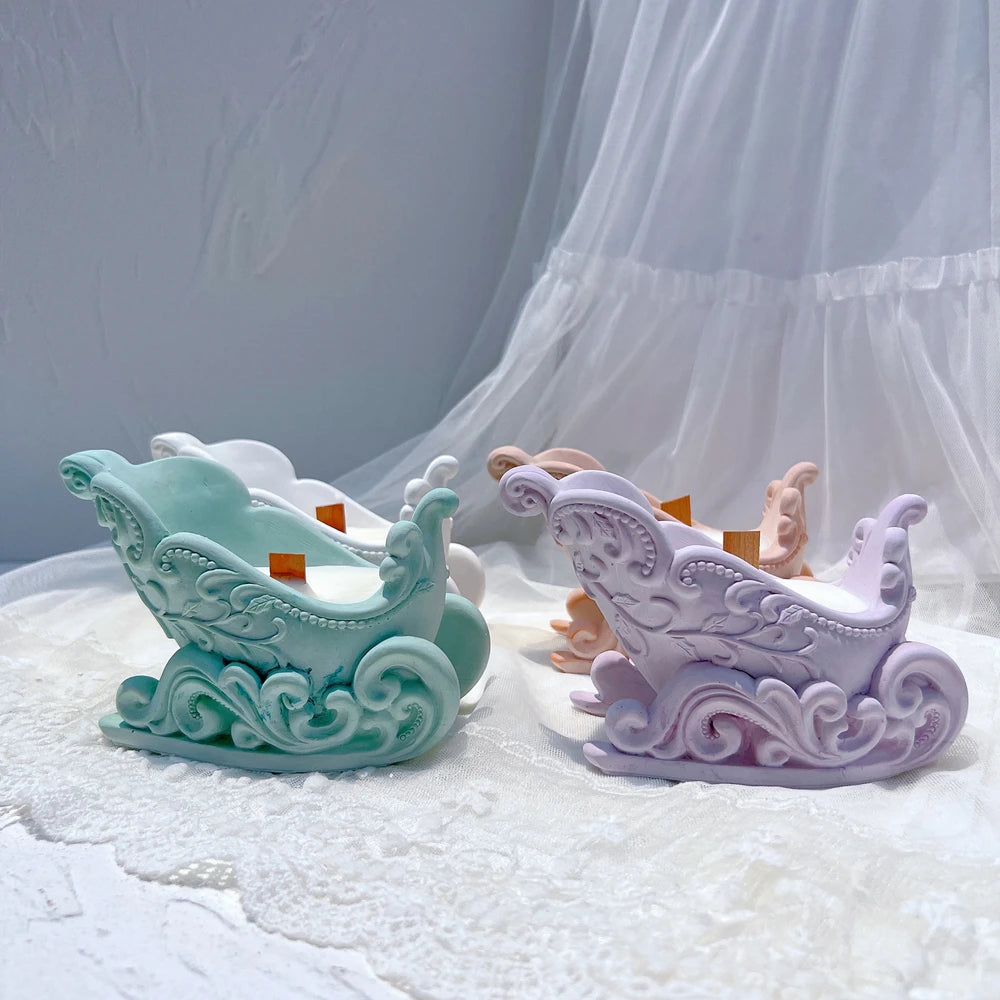 Christmas Sleigh Silicone Candle Vessel Mold