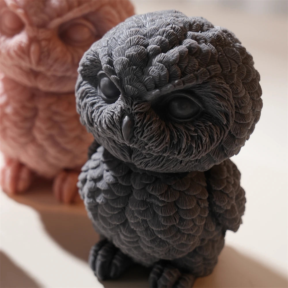 3D Cute Owl Silicone Candle Mold
