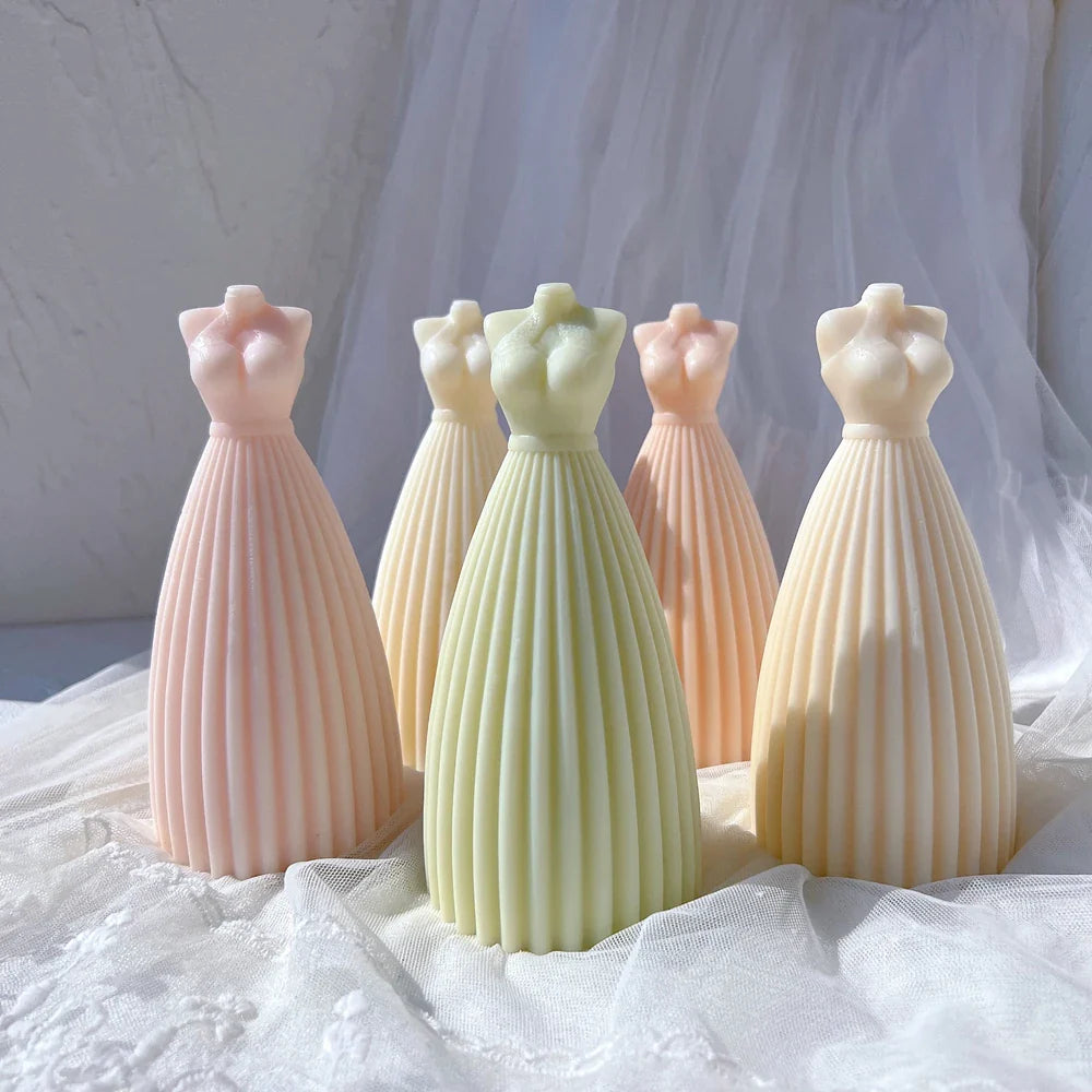 Wedding Dress Silicone Candle Mold