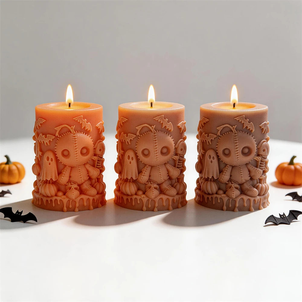 Haunted Pillar Silicone Candle Mold for Halloween