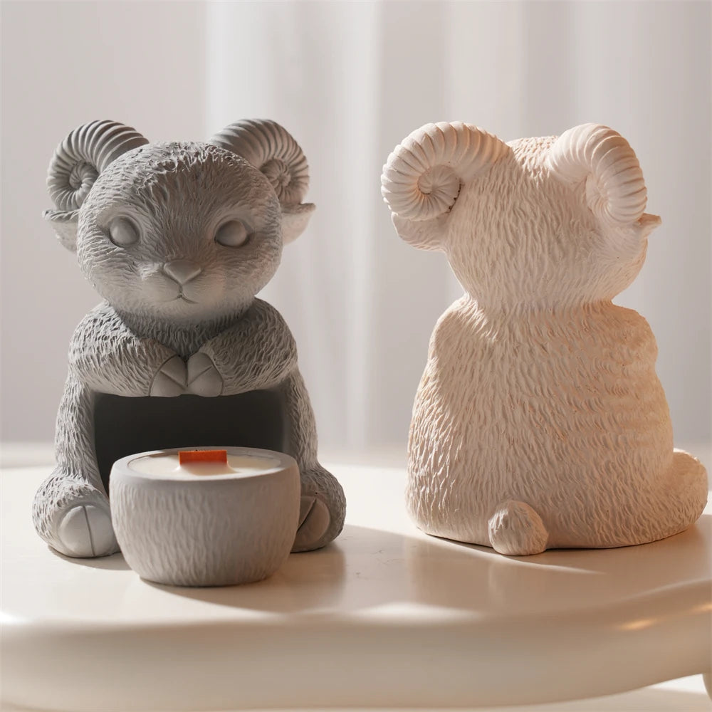 Hollow Sheep Silicone Candle Mold for Tea Light Holders