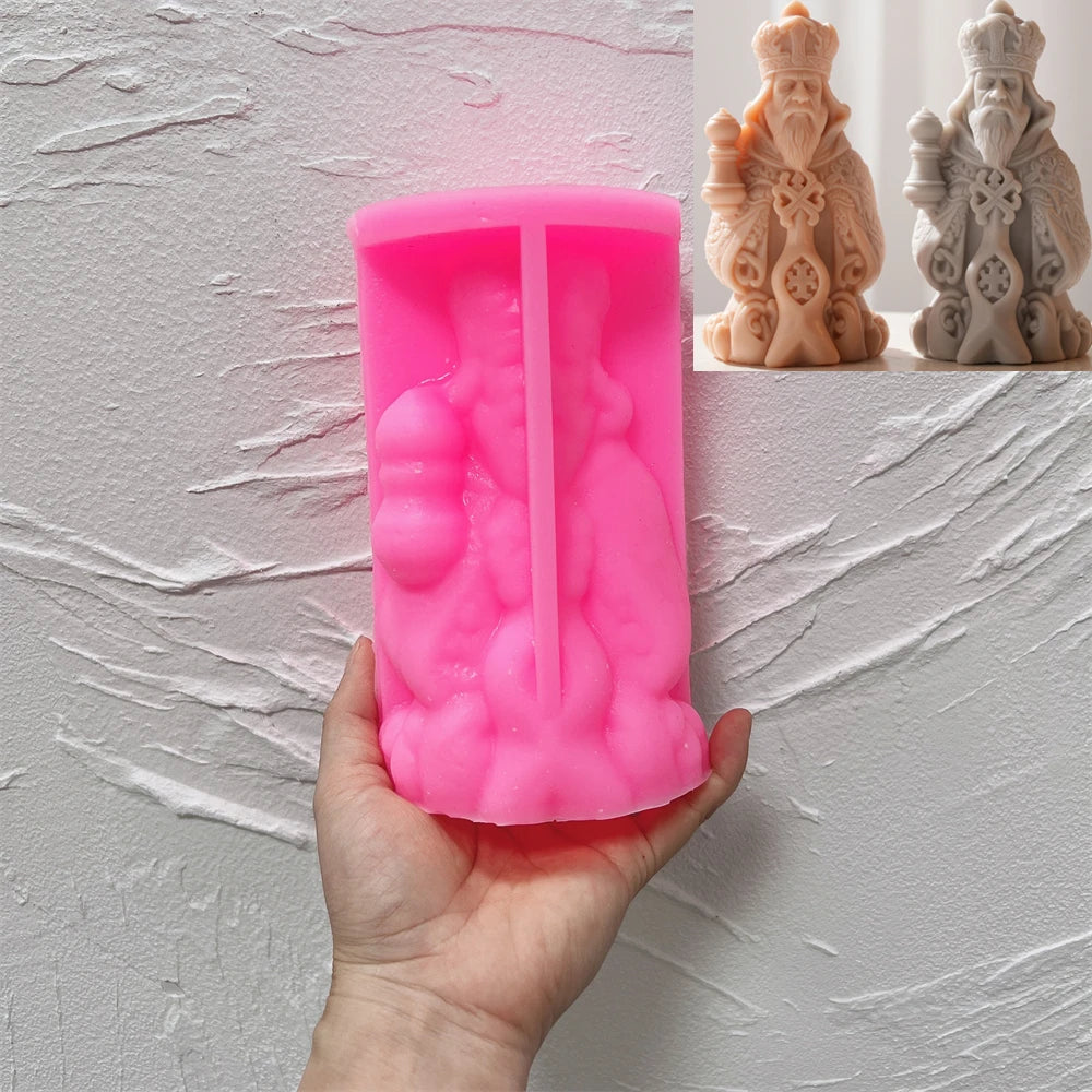3D Chess Piece Silicone Candle Molds
