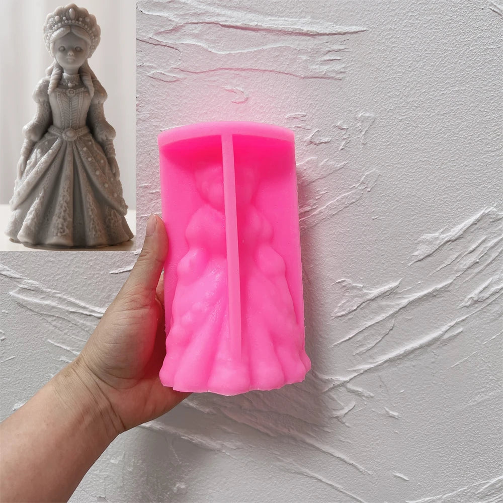 3D Crown Girl Silicone Candle Mold