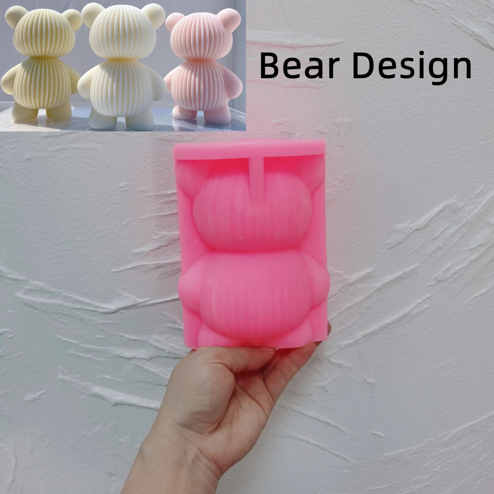 Ribbed Bear Candle Mold