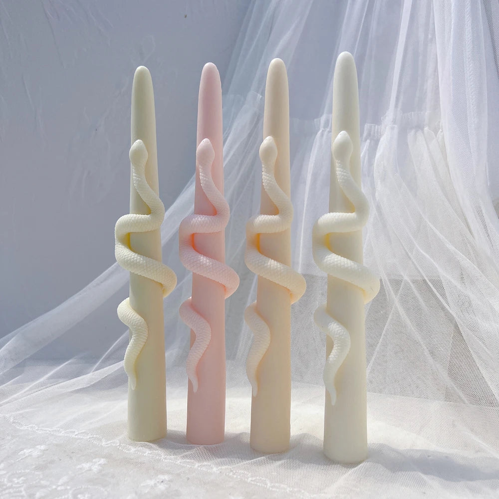 25CM Tall Snake Around Pillar Candle Mold