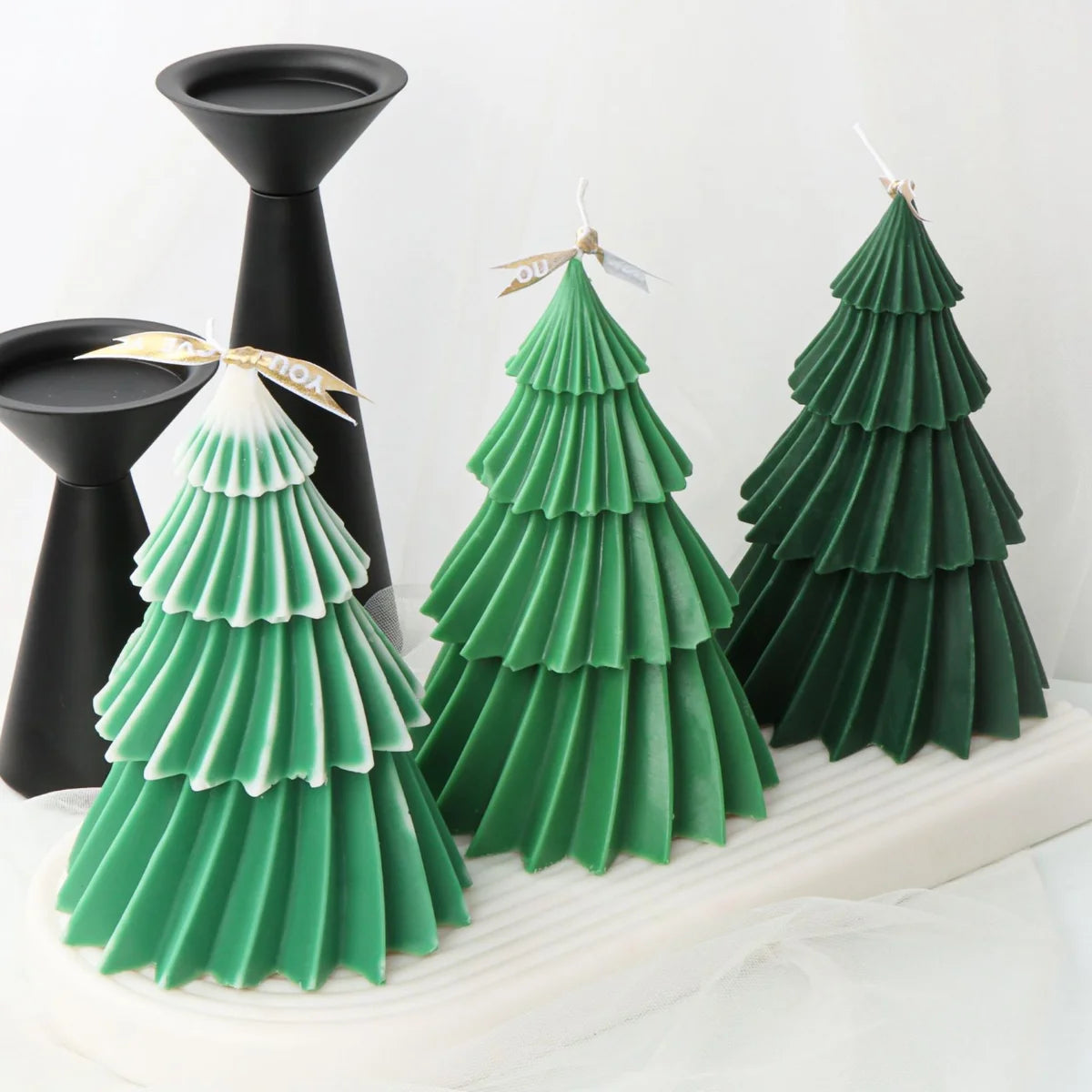 4-Layer Christmas Tree Silicone Candle