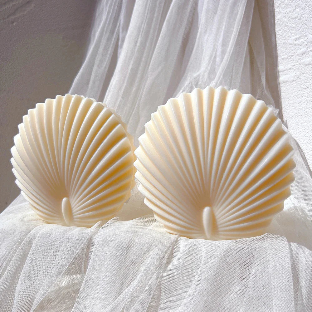 Scallop Shell Pillar Leaf Silicone Candle Mold