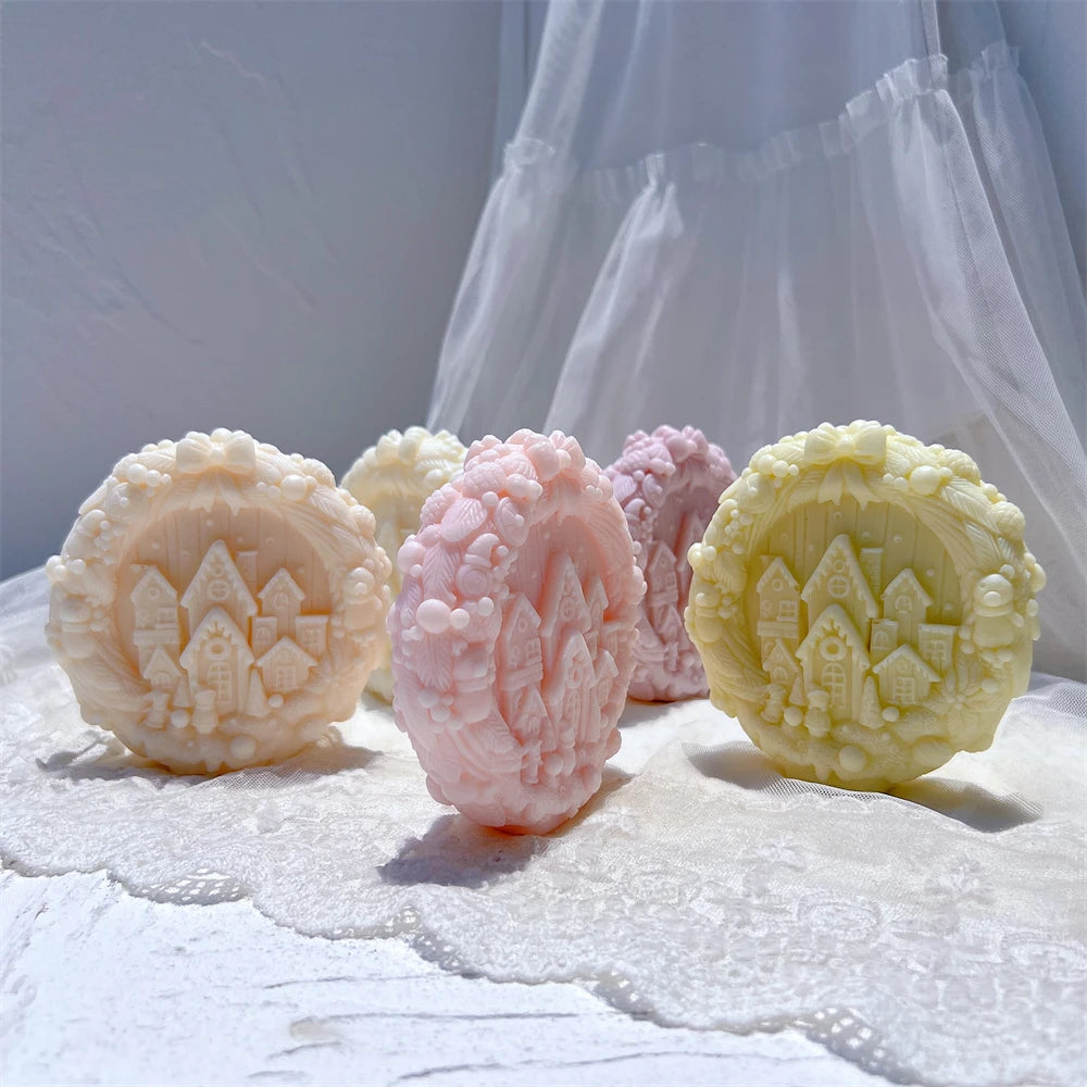 Christmas Wreath Silicone Candle Mold