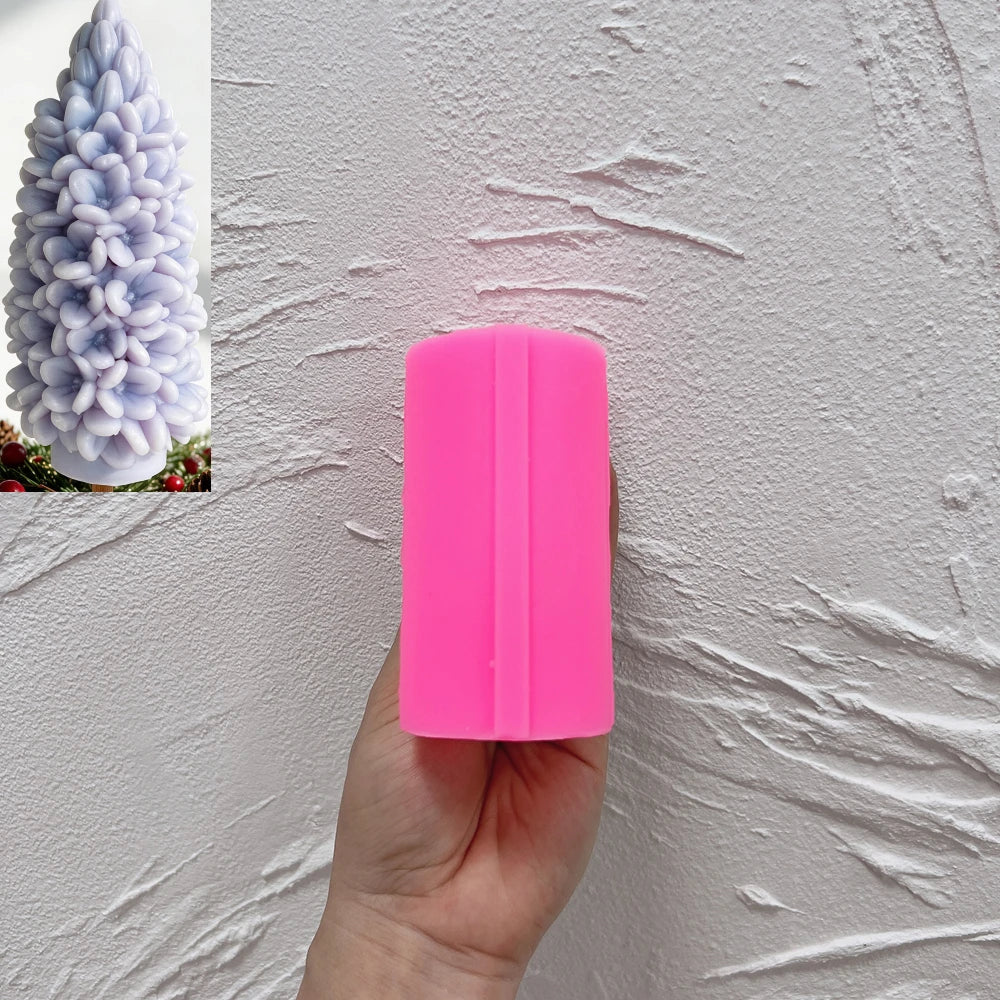 Clustered lilac flower silicone candle mold for botanical candle making