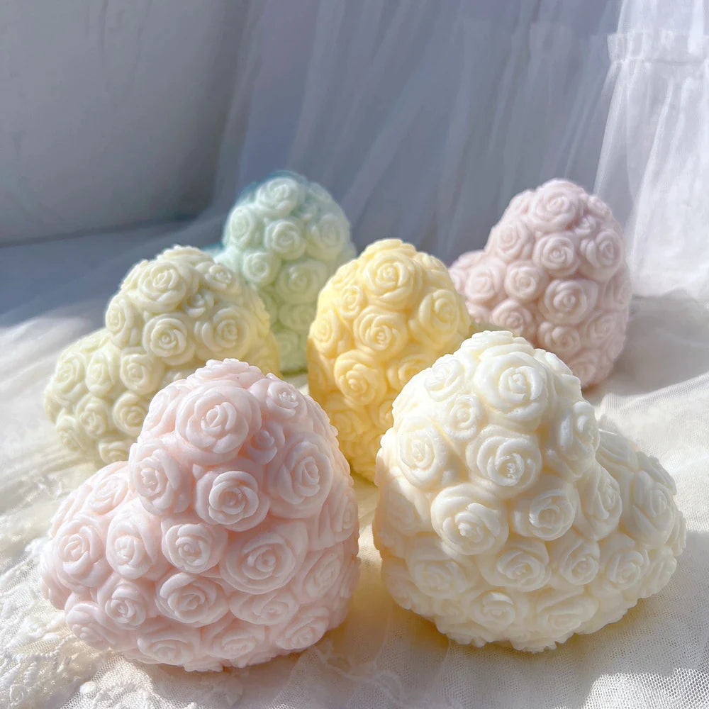 Rose Heart Silicone Candle Mold