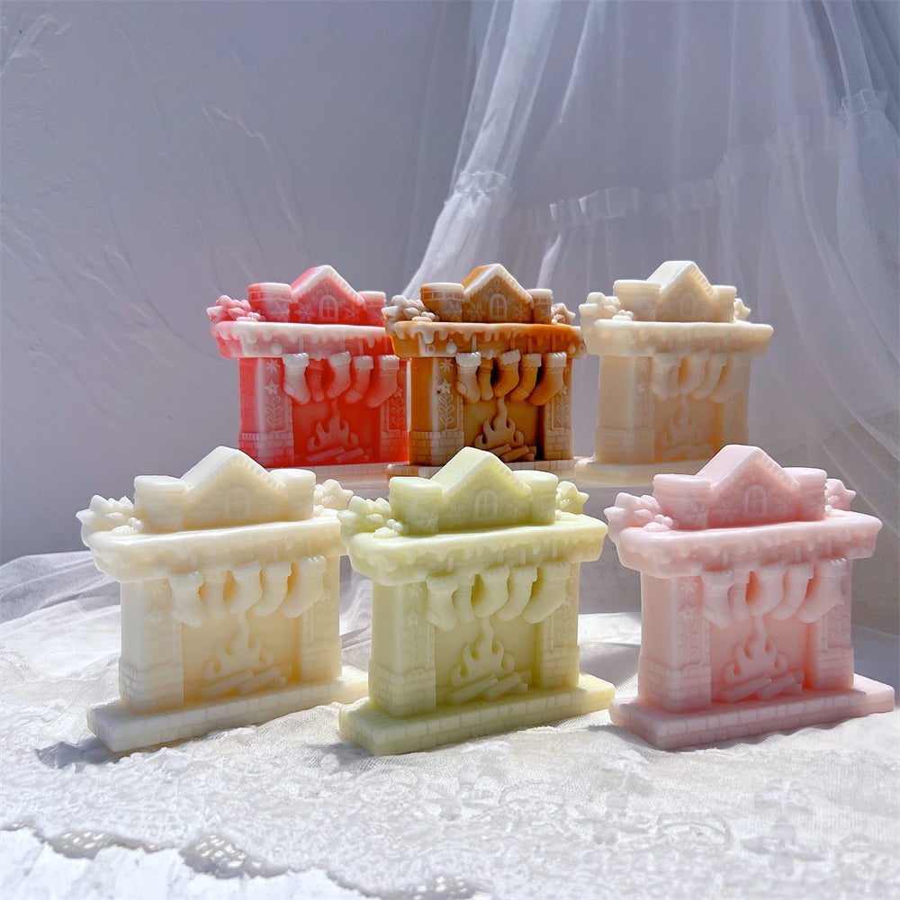 Christmas Fireplace Silicone Candle Mold