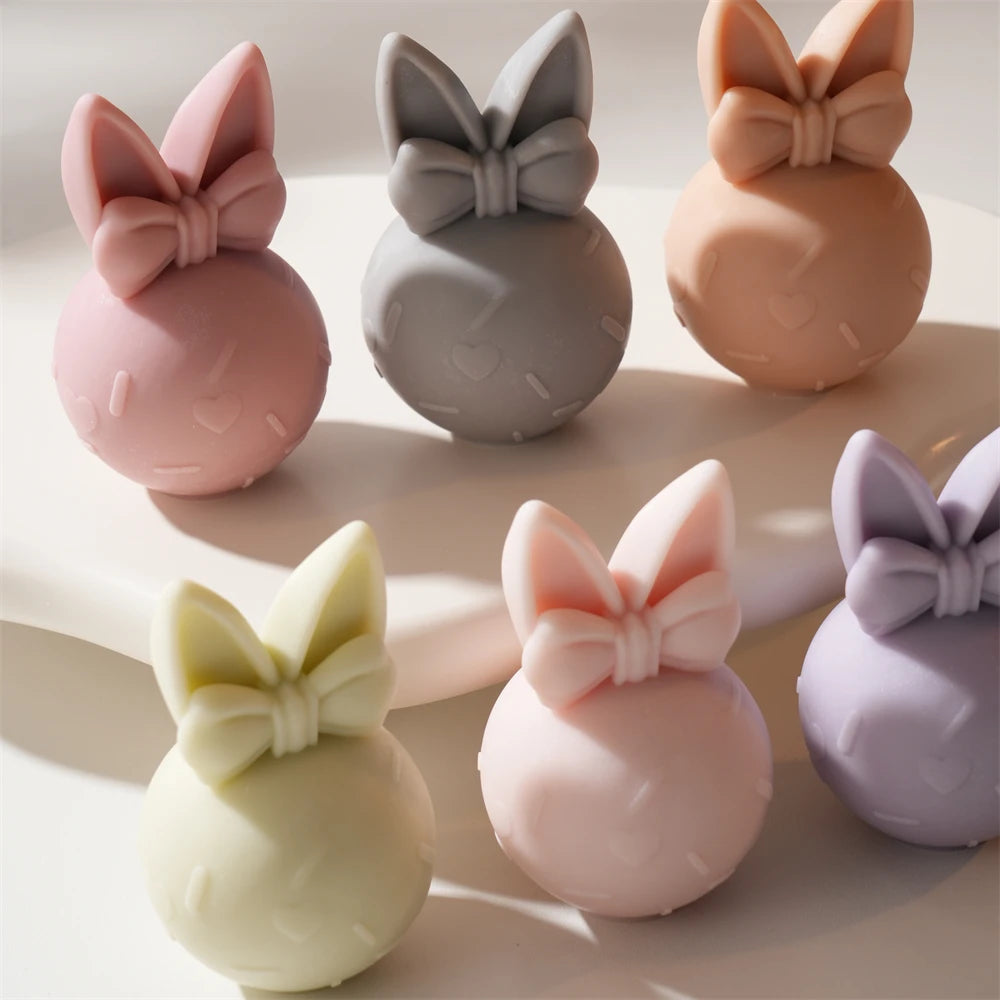 3D Bowknot Bunny Silicone Candle Mold