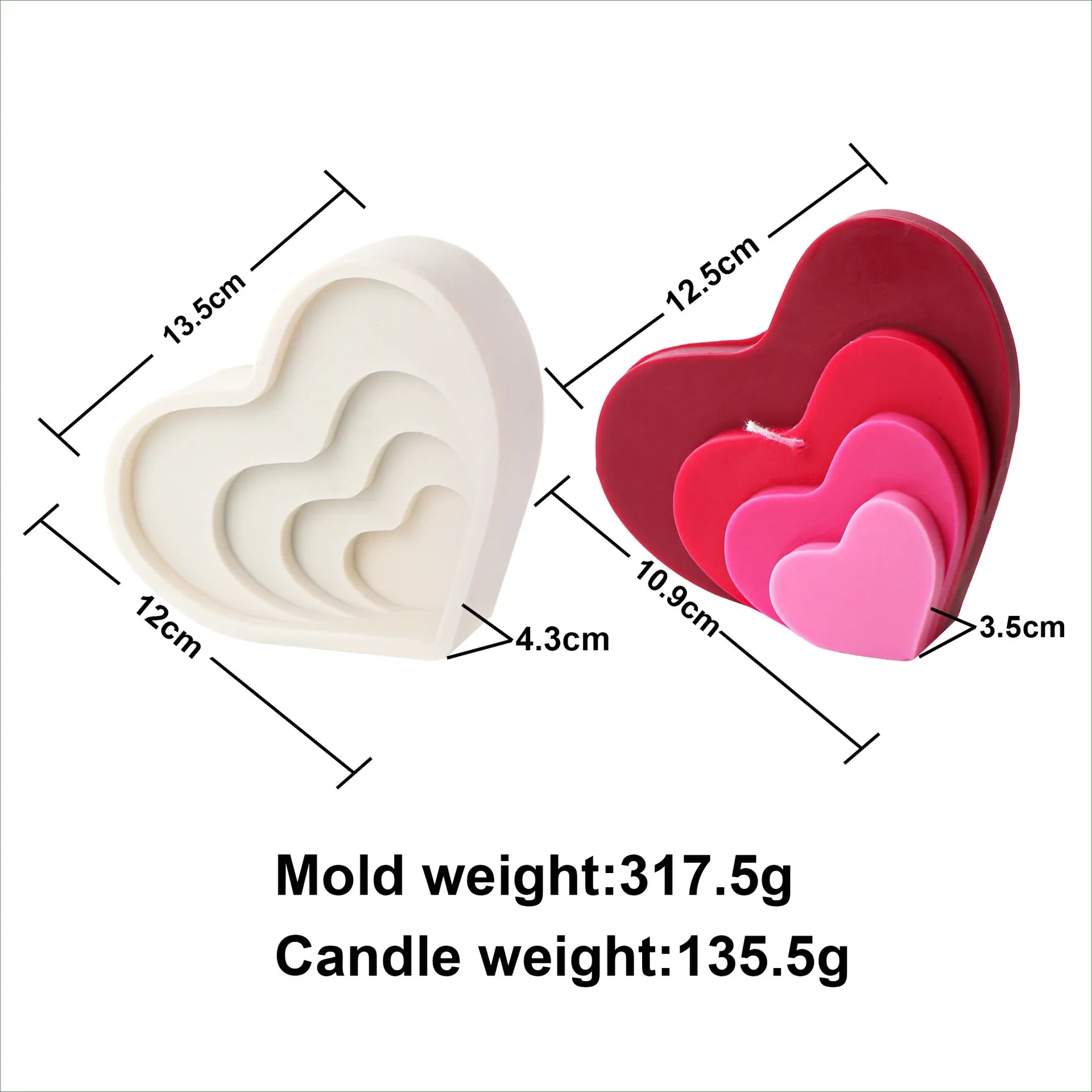 Stack Love Candle Mold Silicone