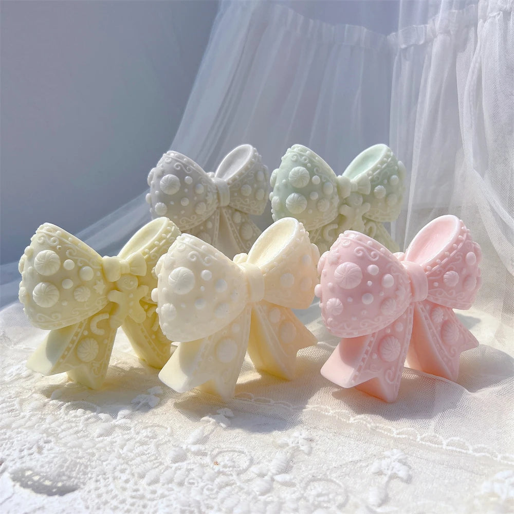 Gingerbread Christmas Bowknot Silicone Candle Mold
