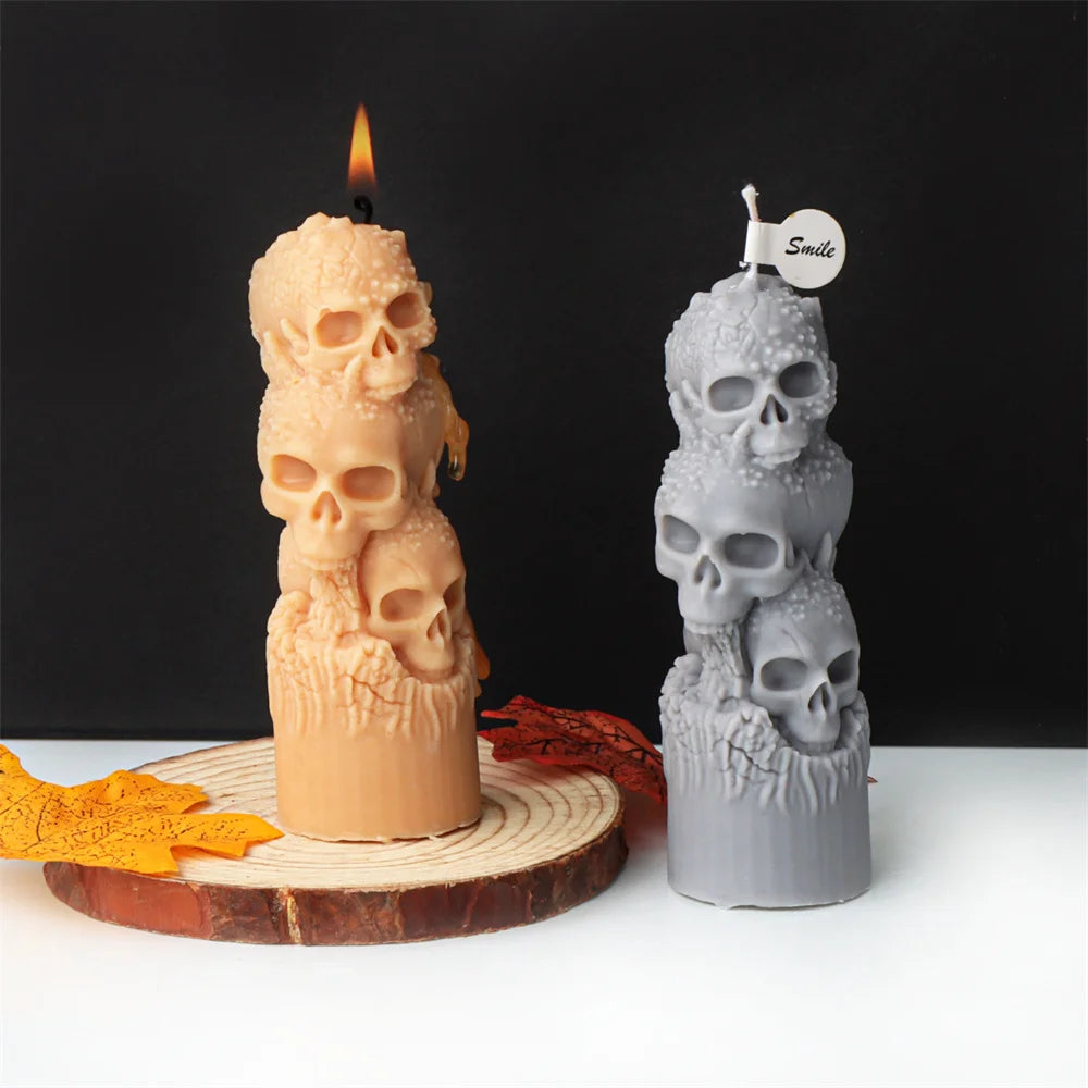 Ghost Fire Skull Silicone Candle Mold