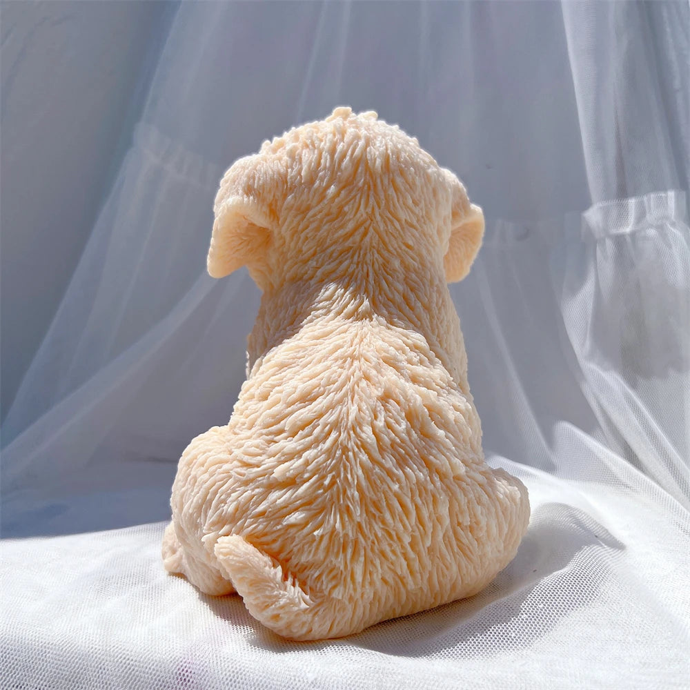 Cute Labradoodle Dog Silicone Candle Mold