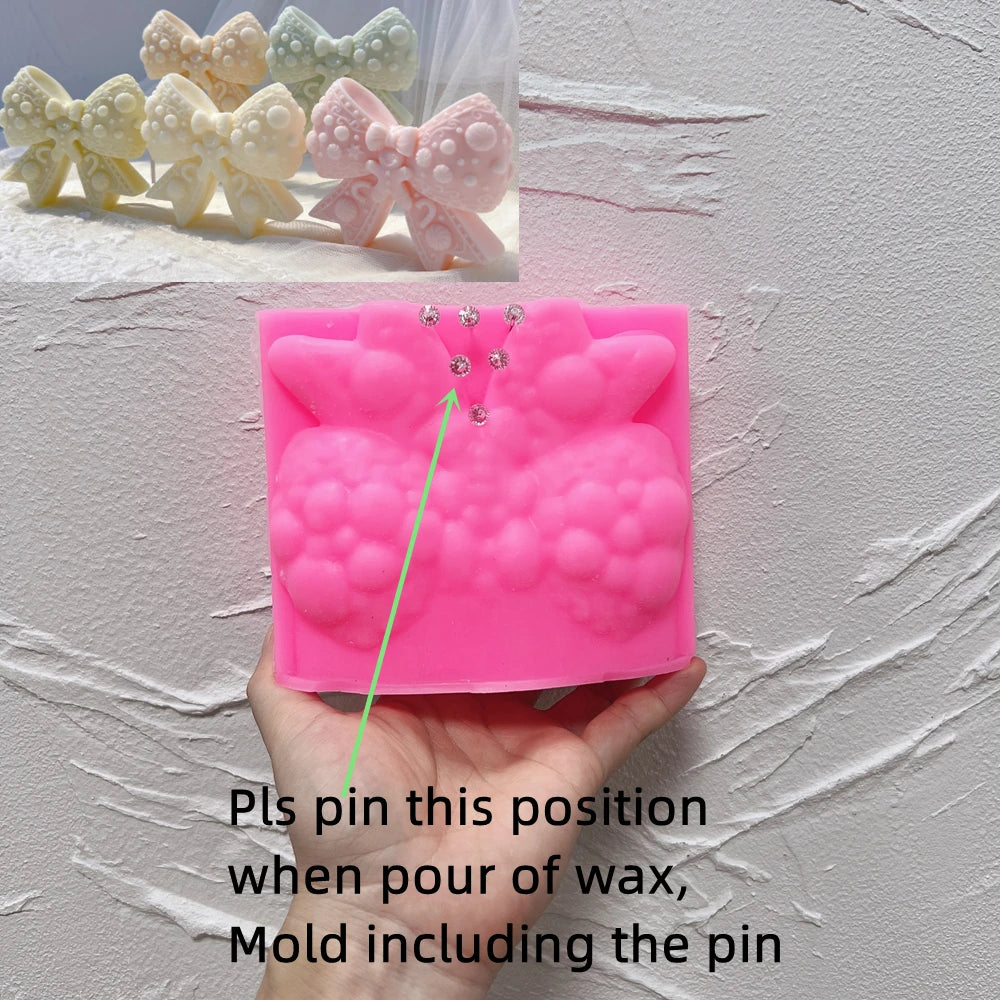 Gingerbread Christmas Bowknot Silicone Candle Mold