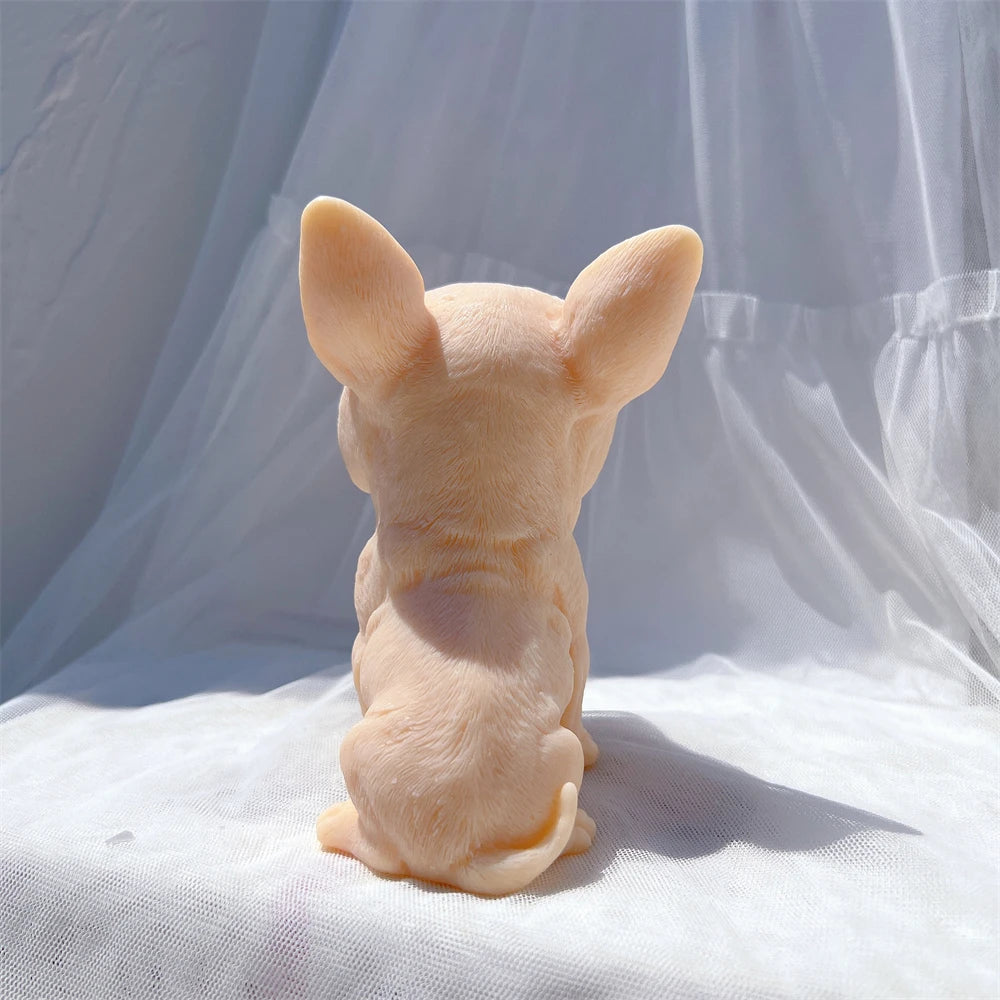 Bullhead Terrier Statue Candle Silicone Mold