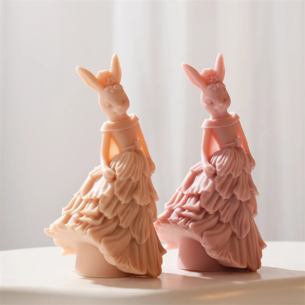 Elegant Lady Rabbit Silicone Candle Mold