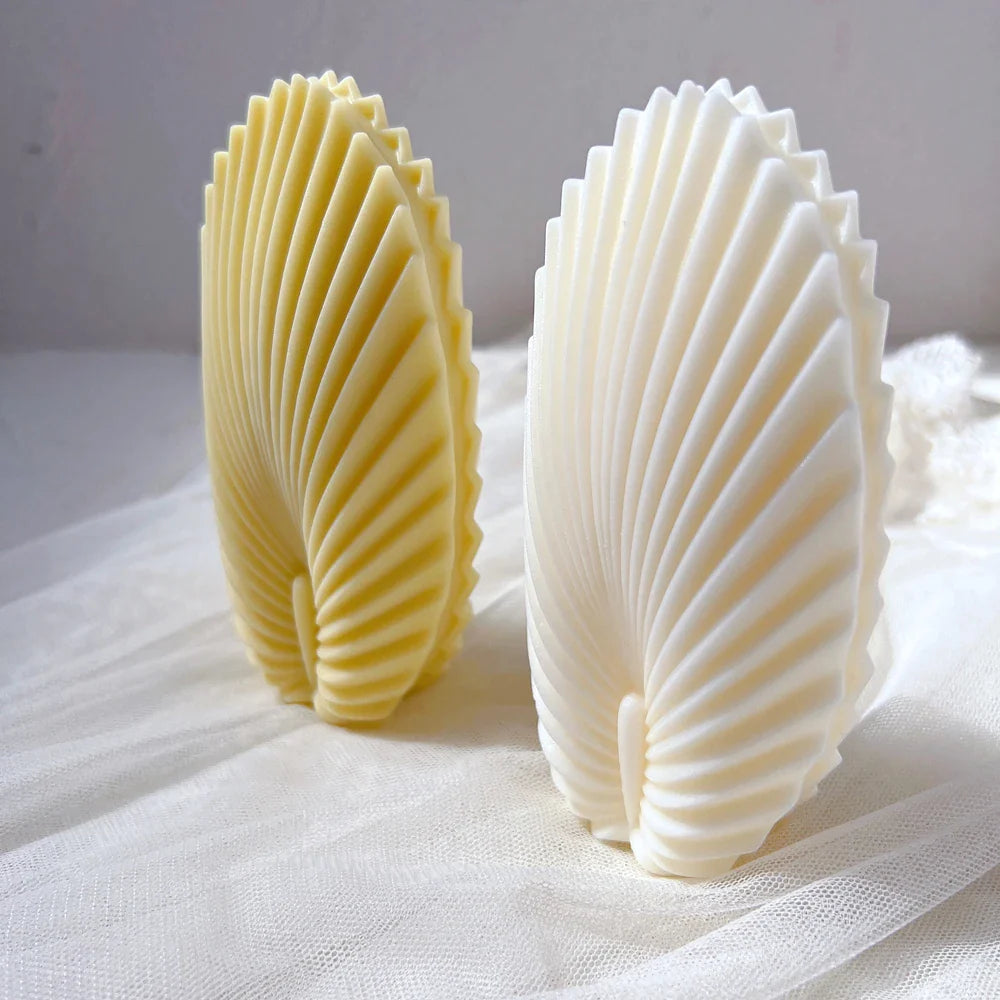 Scallop Shell Pillar Leaf Silicone Candle Mold