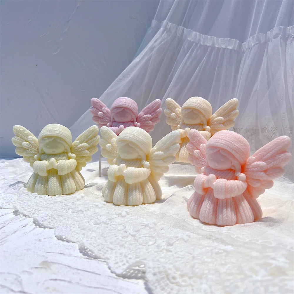 Knitted Prayer Angel Candle Silicone Mold