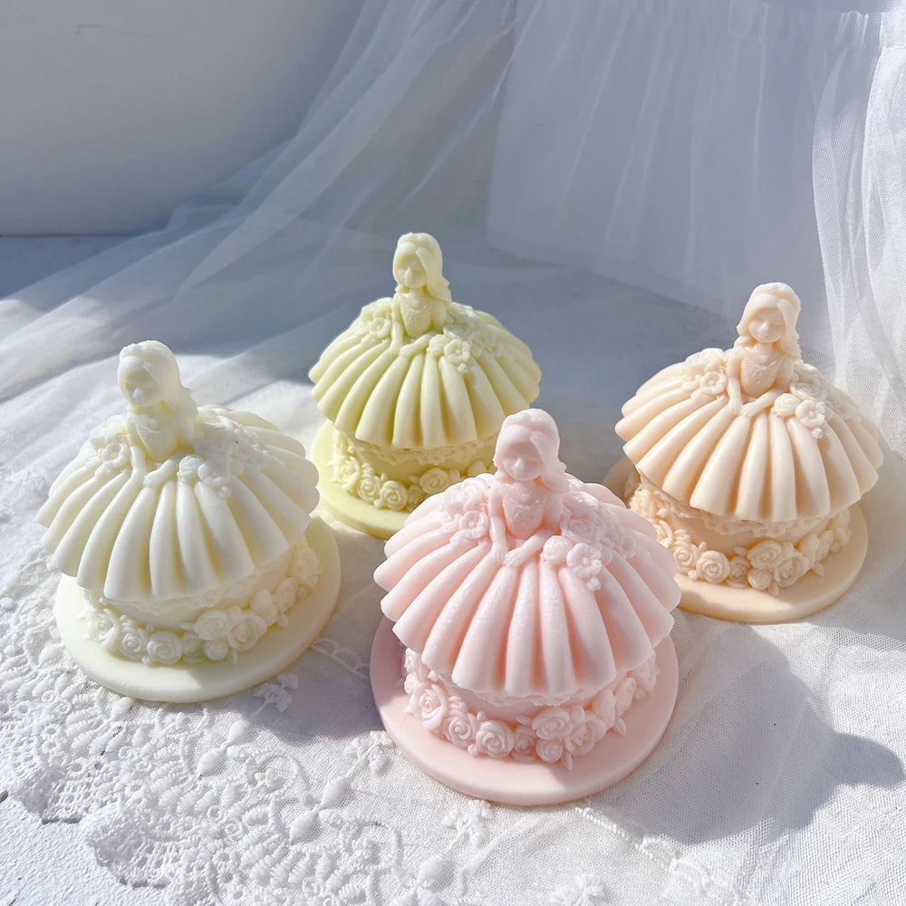 Princess Wedding Dress Cake Shape Candle Mold