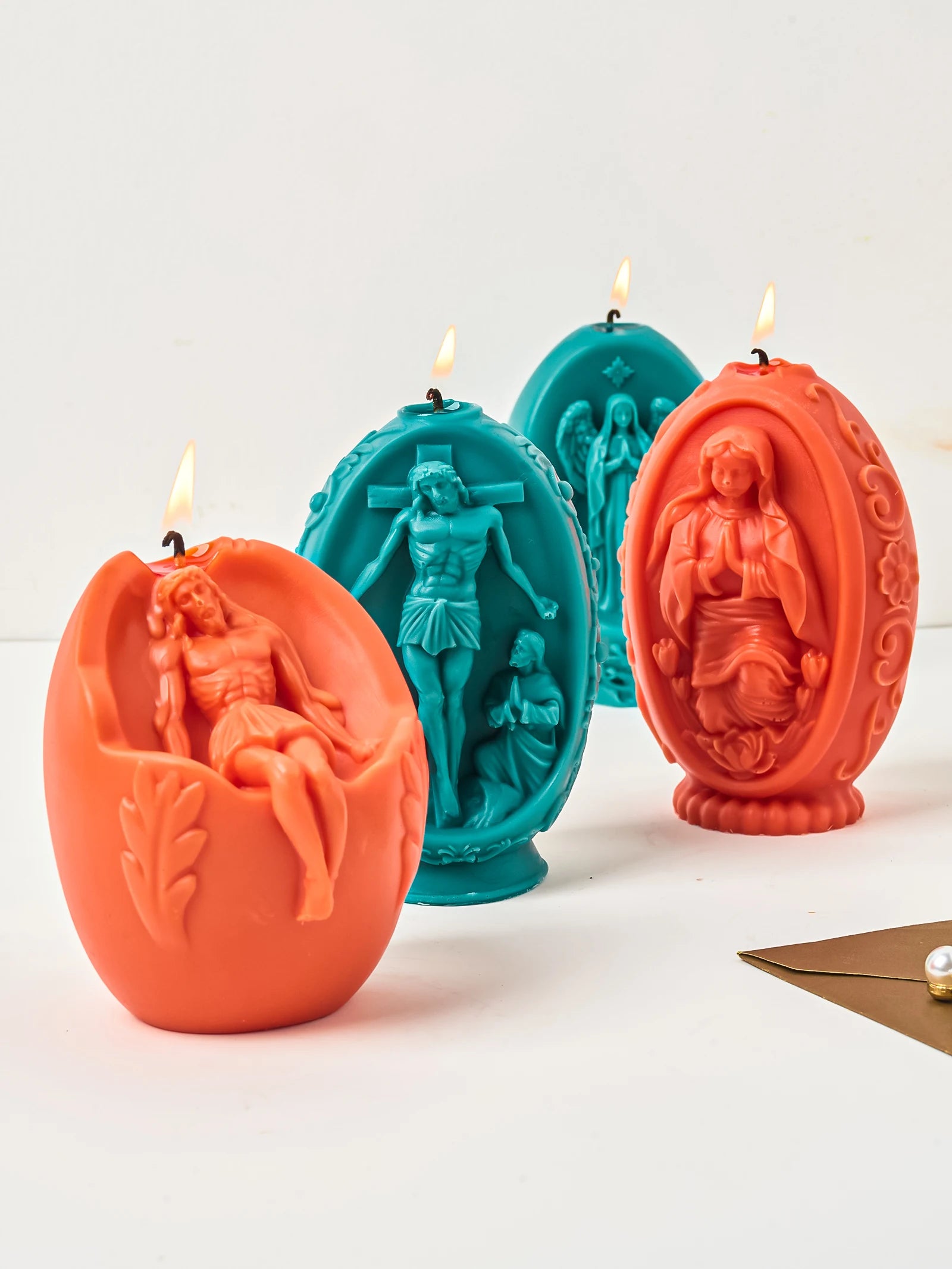 DIY 3D Jesus and Virgin Mary Easter Egg Silicone Candle Mold