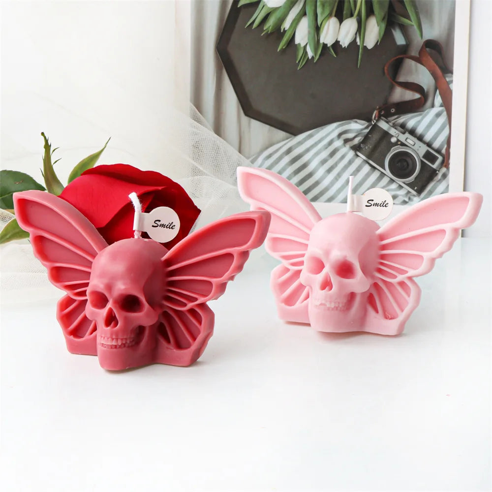 Butterfly Skull Silicone Candle Mold