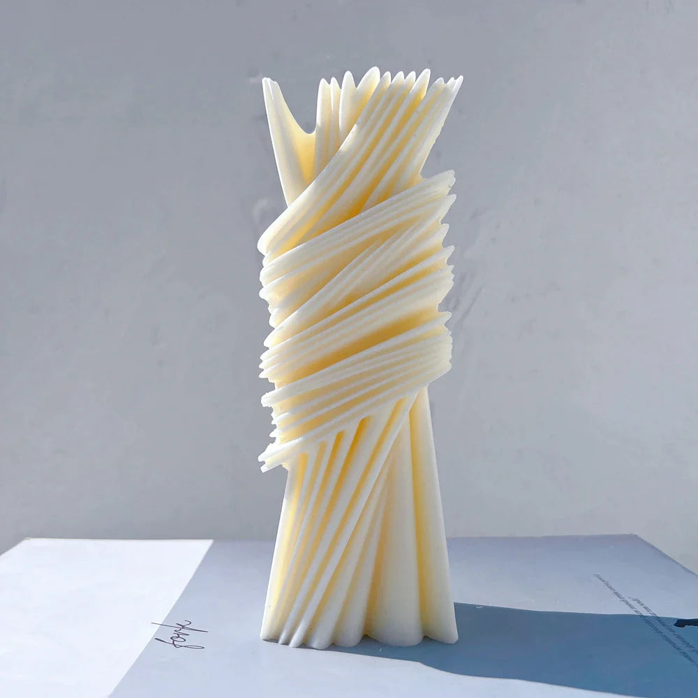 Abstract Geometric Pillar Candle Mold
